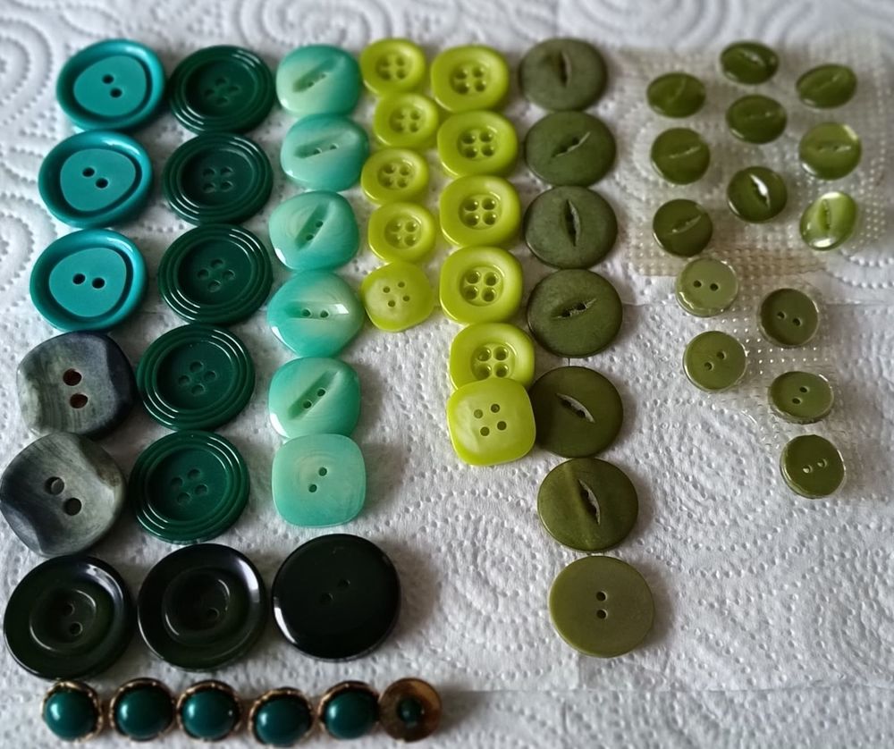 M&Eacute;GA LOT : 56 Boutons Vintage Verts &amp; Turquoise - LOT N&deg;5 Décoration