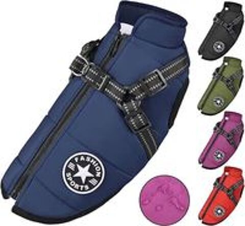   Manteau Impermable en Polaire Pour Chien avec harnais 