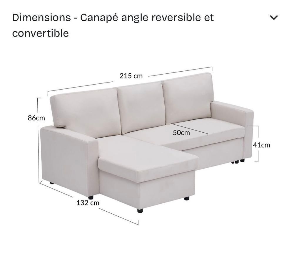 Canap&eacute; d'angle 3 places &quot; Confort et style &quot; Bon &eacute;tat Meubles