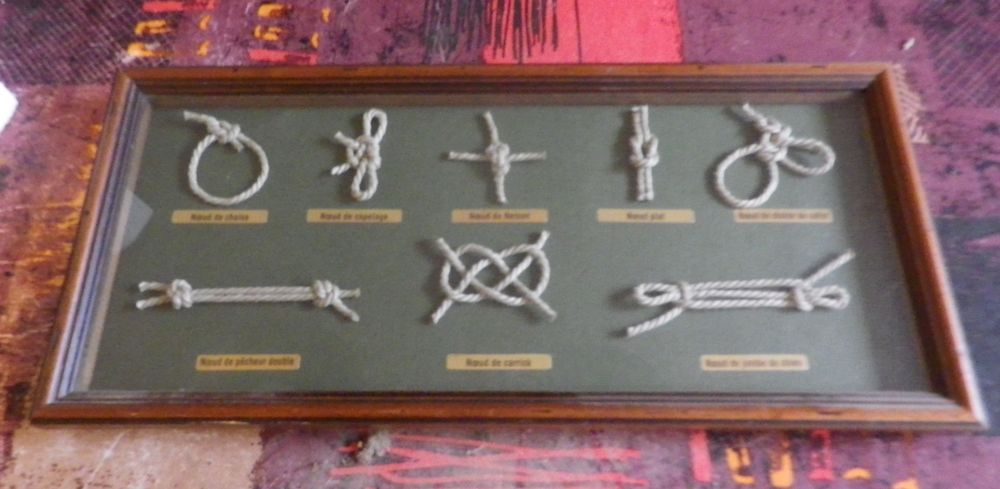 TABLEAU NOEUDS MARINS SOUS VERRE Décoration