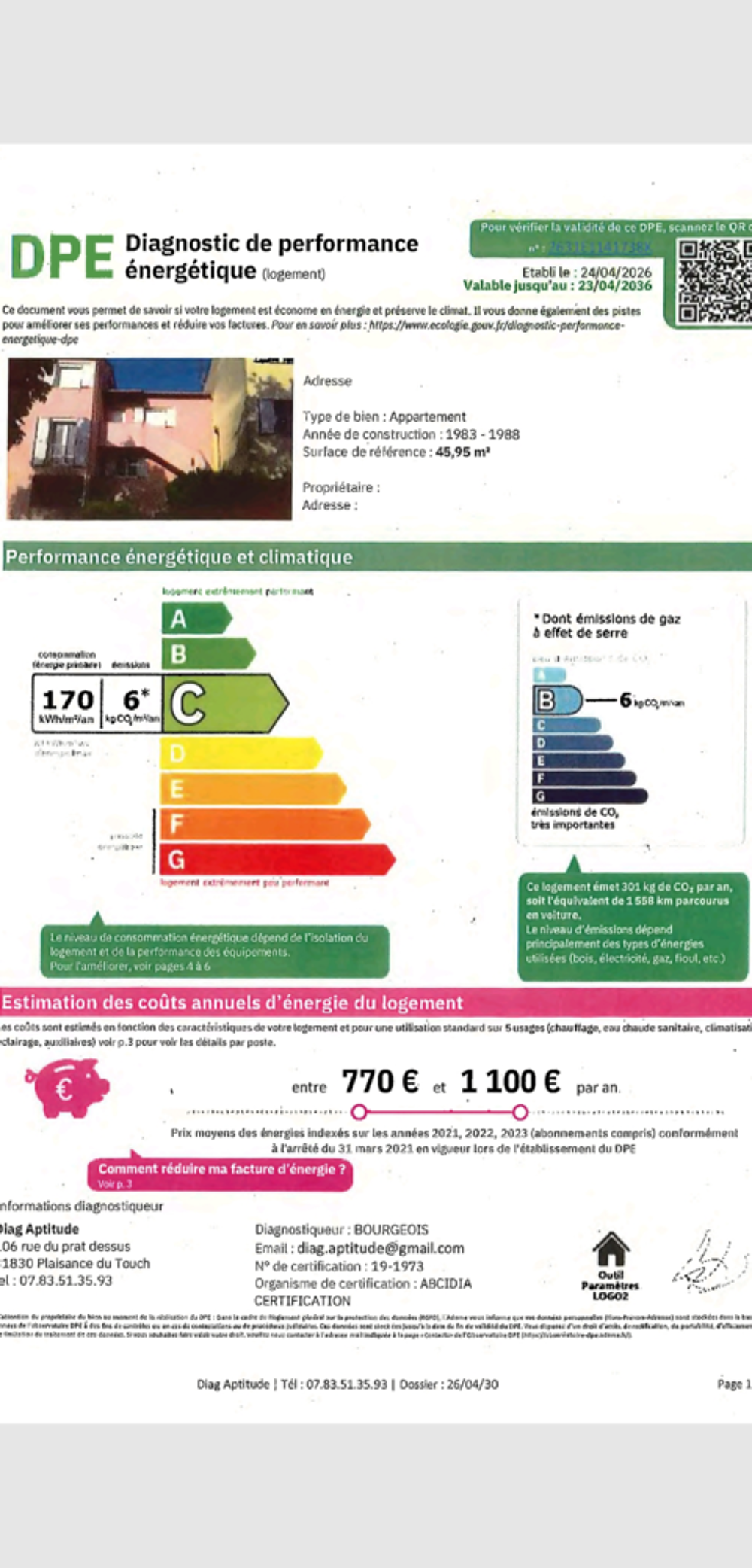 Vente Appartement Particulier appt Type 2 46 M2 Plaisance-du-touch