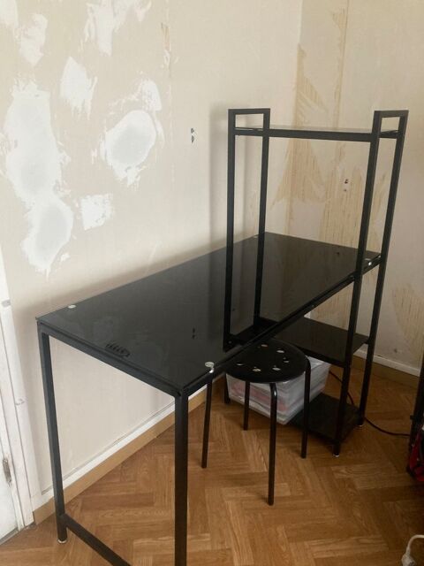 BUREAU NOIR PLAQUE VERRE 35 Magnanville (78)