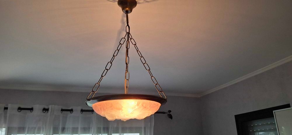 lustre vintage en verre Décoration