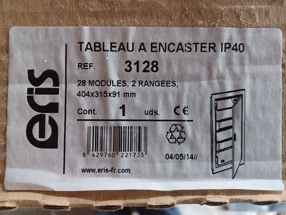 Tableau &eacute;lectrique encastr&eacute; en m&eacute;tal 28 modules Bricolage