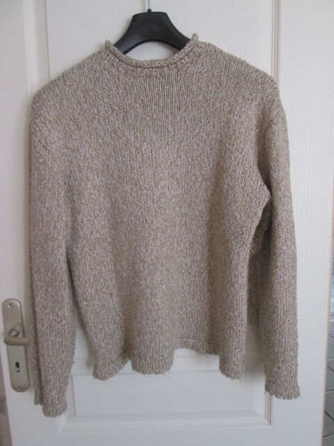 Pull beige tricot� en laine taille L 12 Chauriat (63)