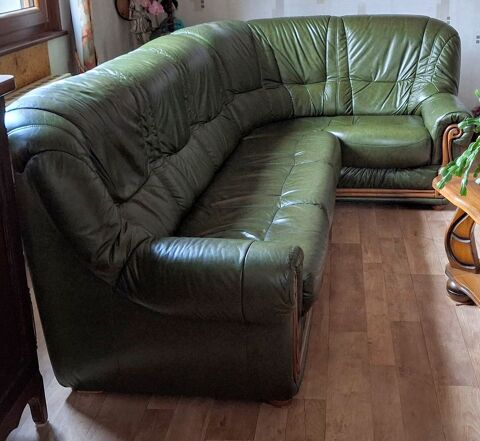 canap d'angle non rversible en cuir fauteil + pouf 0 Cornimont (88)
