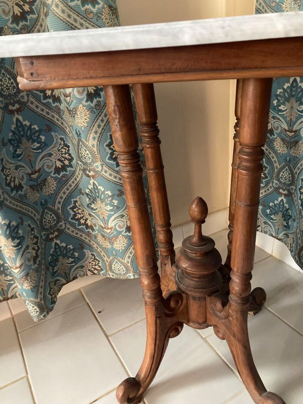 Console bois + plateau marbre Meubles