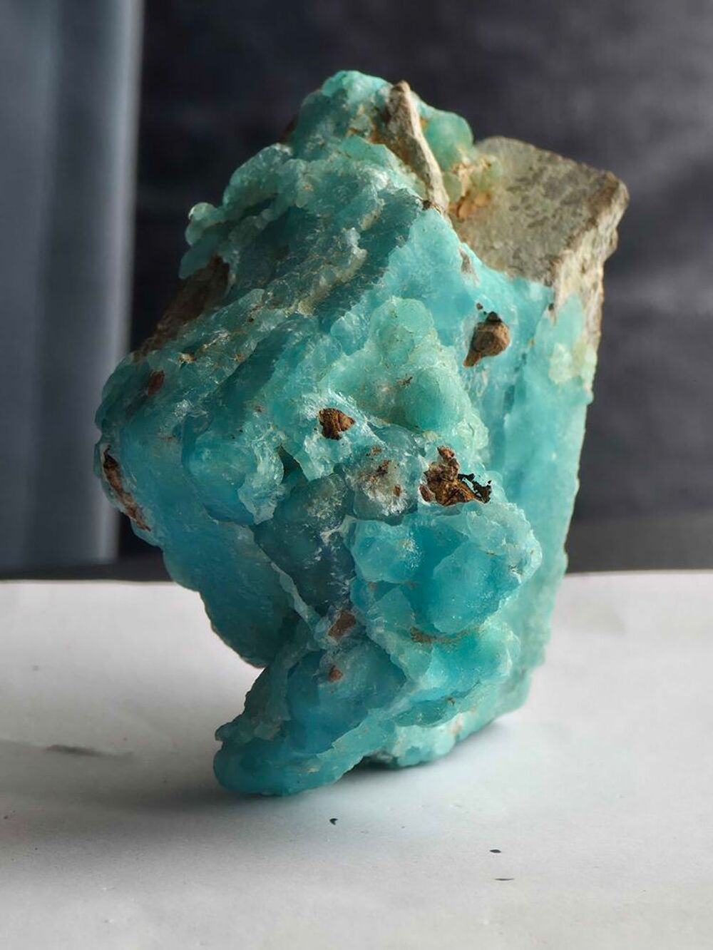 Superbe Min&eacute;ral H&eacute;mimorphite Bleue-Collection 129g 