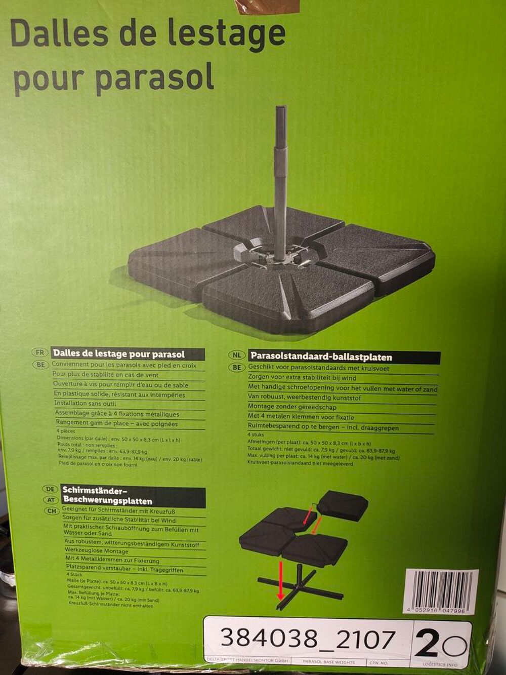 Dalles de lestage pour pieds de parasol Jardin