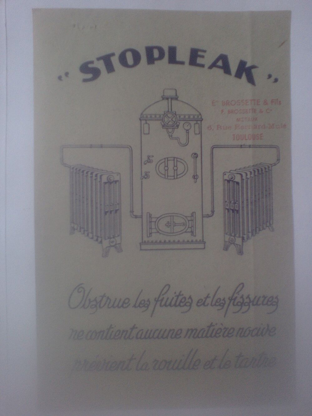 Chauffage central - Liquide Stopleak obstrue les fuites 