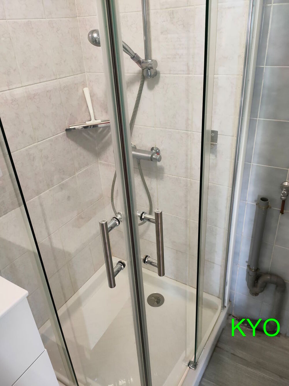 Parois douche carr&eacute;e acc&egrave;s d'angle droit portes coulissantes Bricolage