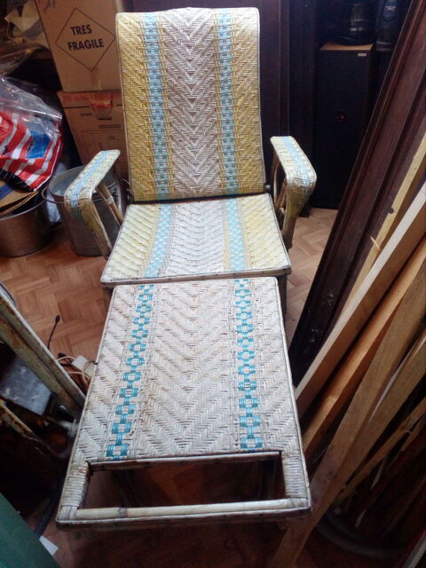 Fauteuil rotin chilienne, transat vintage 80 Saint-Maixent-l'École (79)