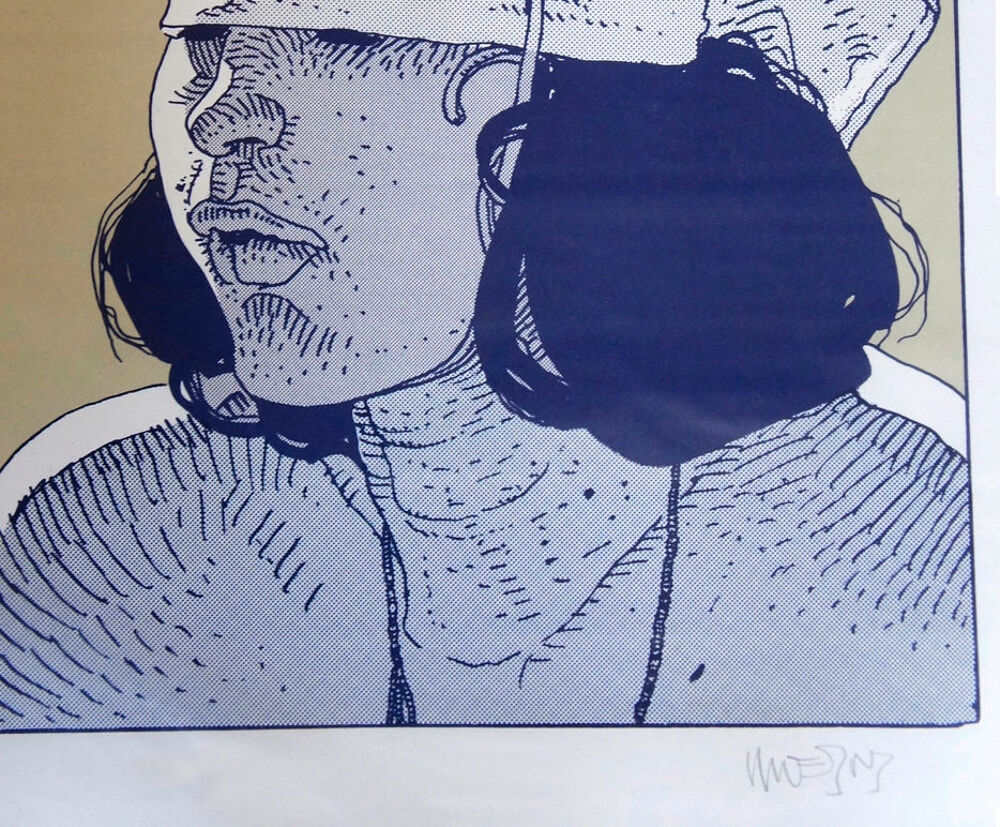 S&eacute;rigraphie de Moebius "L'homme &agrave; la t&ecirc;te de cerf", sign&eacute;e 