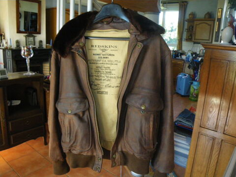 Blouson Américain en Cuir Marron 85 Savigny-en-Véron (37)
