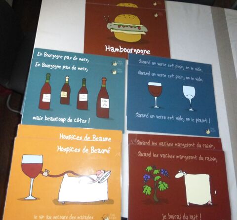 SET DE TABLE humoristique  BOURGOGNE  plastifi� 3 Doussard (74)