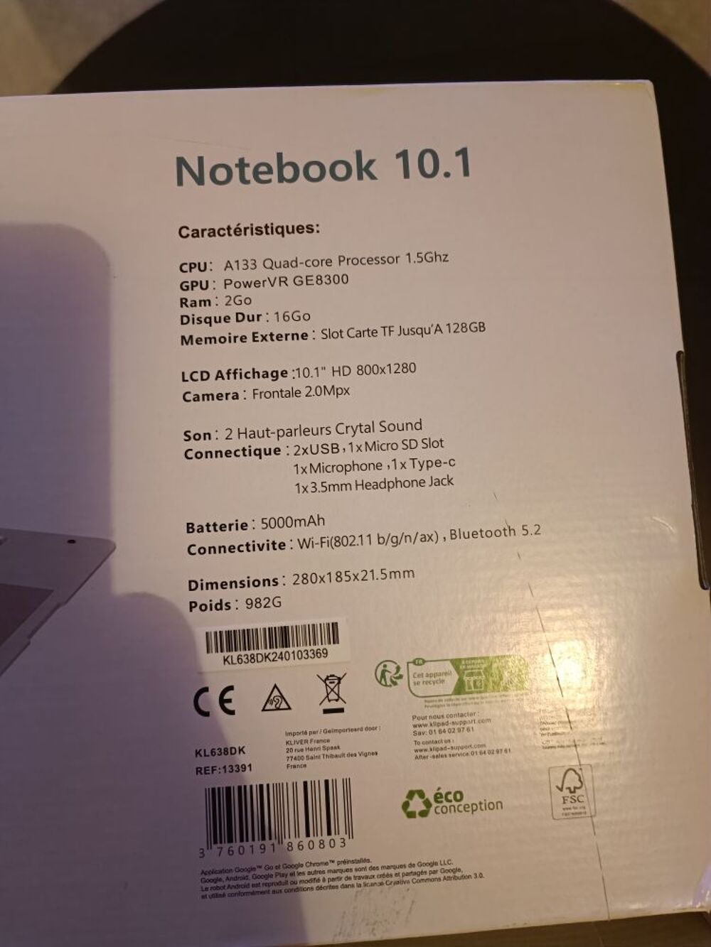 tablette KLIPAD notebook 10.1 neuf Matriel informatique