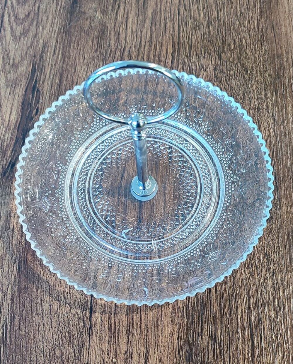 Petit serviteur en verre cisel&eacute; vintage 