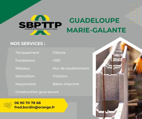 Maconnerie, Terrassement, Gros oeuvre, Vrd 0 97140 Capesterre-de-marie-galante