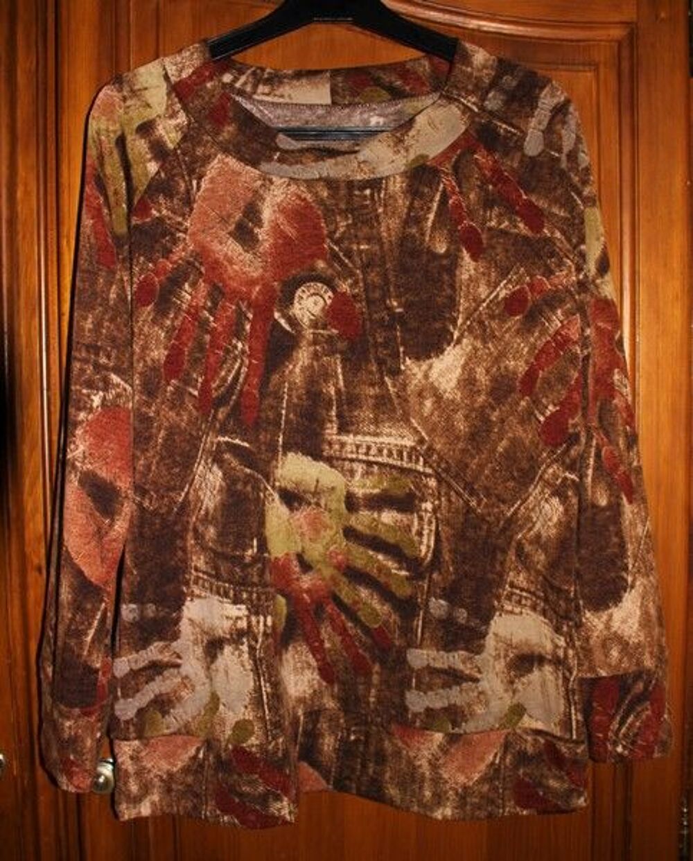 Haut T-shirt marron multicolore en Taille 46-48 Vêtements