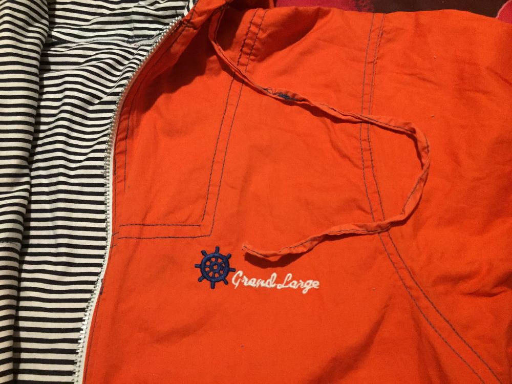 BLOUSON LONG ROUGE doubl&eacute; BLEU-BLANC 16 ANS Vêtements enfants