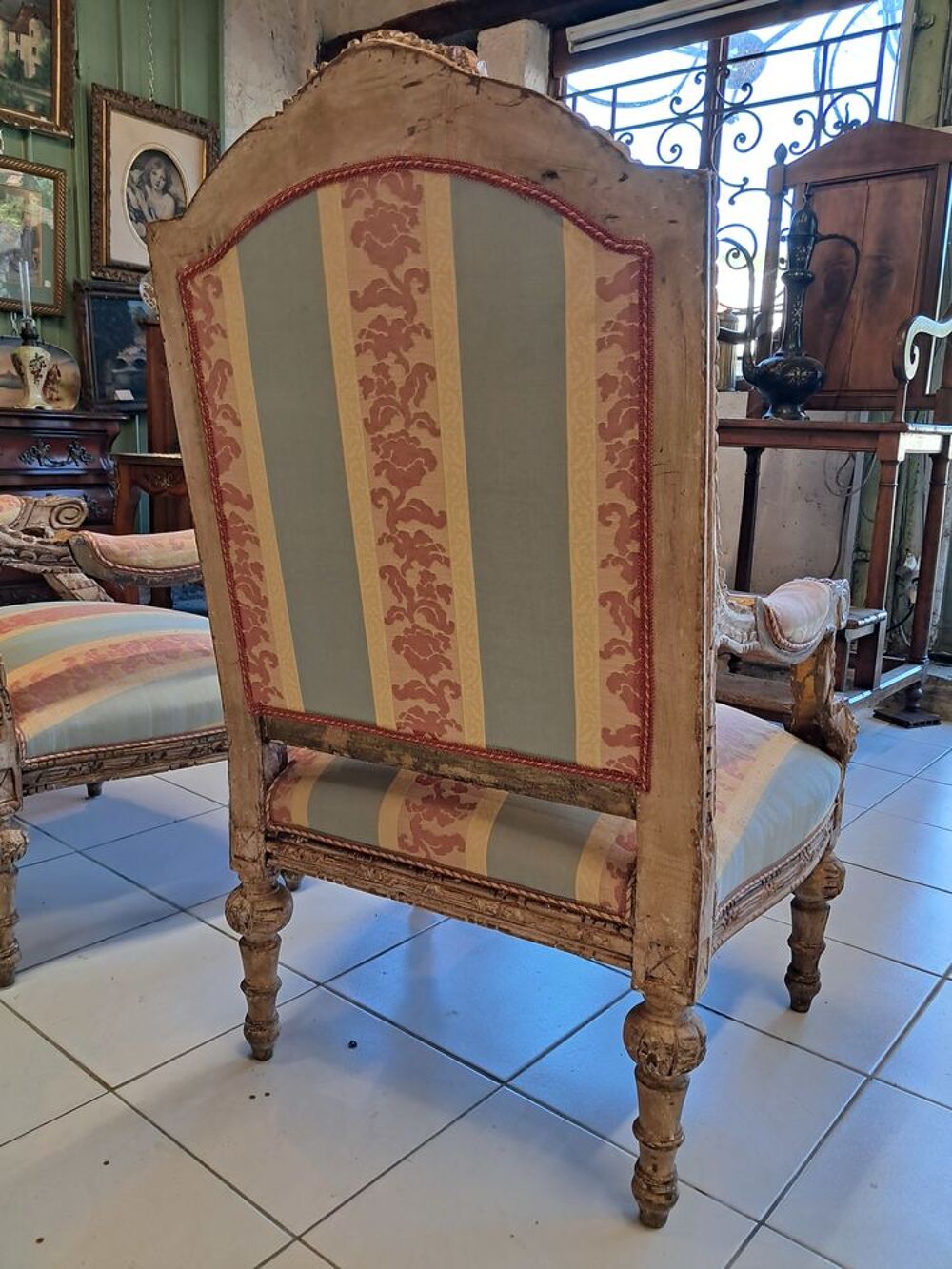 Fauteuils d'apparat ancien en bois Meubles