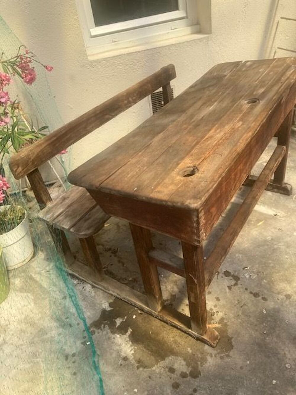 petit bureau &eacute;colier ch&ecirc;ne massif Mobilier enfants