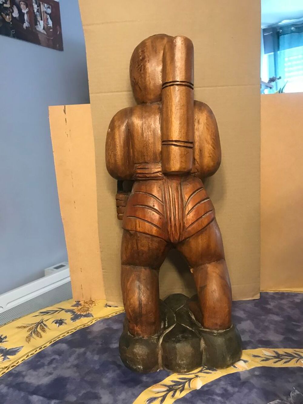 grande statue en bois tr&egrave;s bon &eacute;tat Décoration