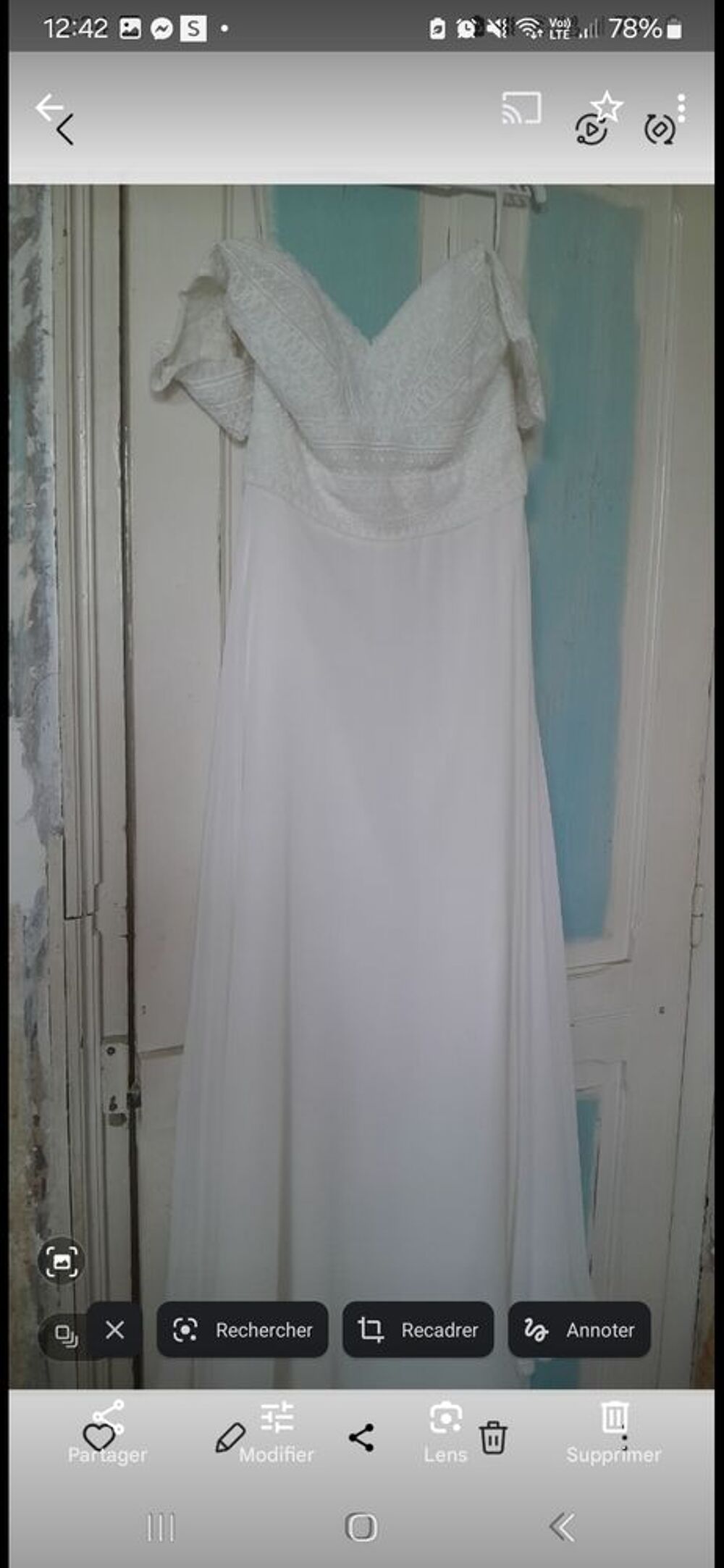Robe de mariee style champ&ecirc;tre blanche brod&eacute;e Vêtements
