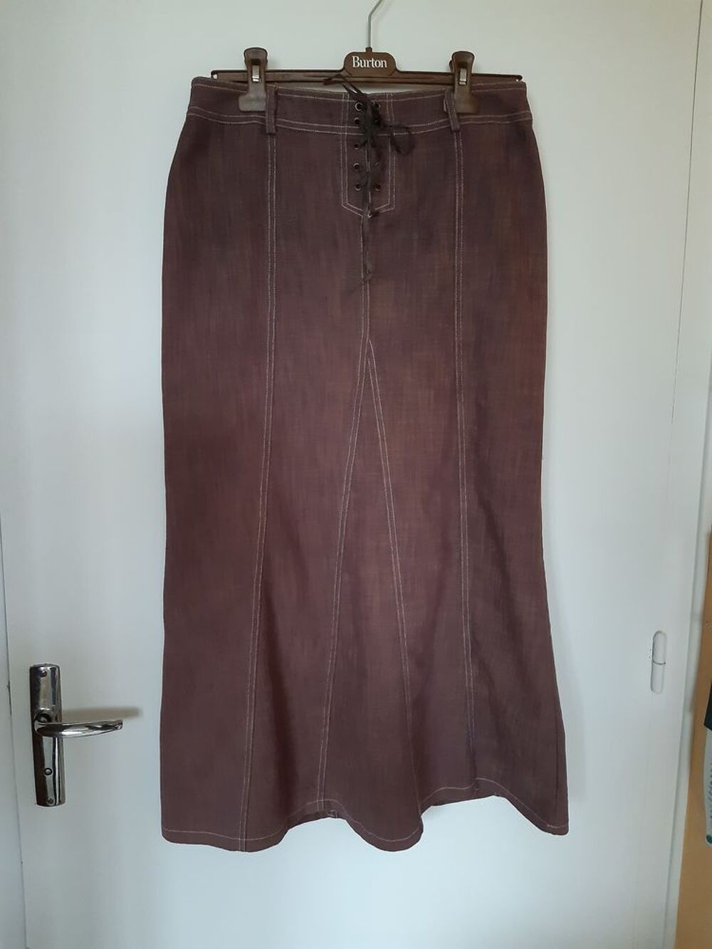 Veste Jean marron avec Fourrure Amovible. Vêtements