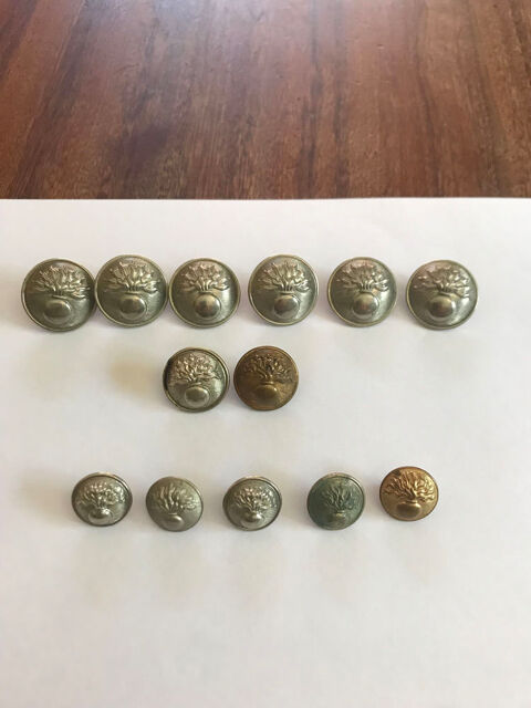 Lot de 13 boutons gendarmerie anciens 20 Saleilles (66)