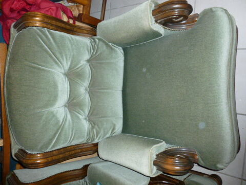 2 fauteuils bois et de tissu vert 0 Oignies (62)
