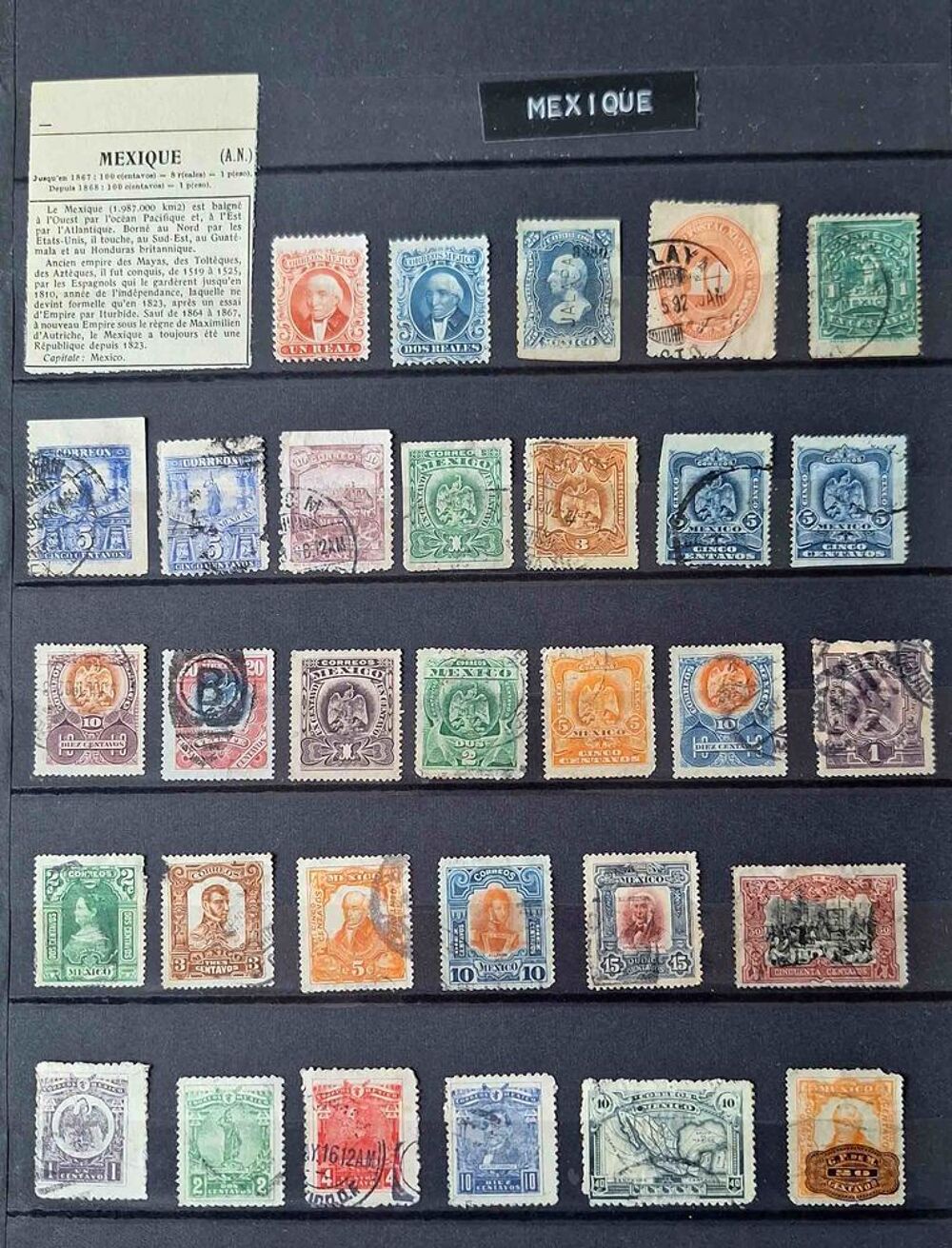 S&eacute;rie de timbres de collection du Mexique 