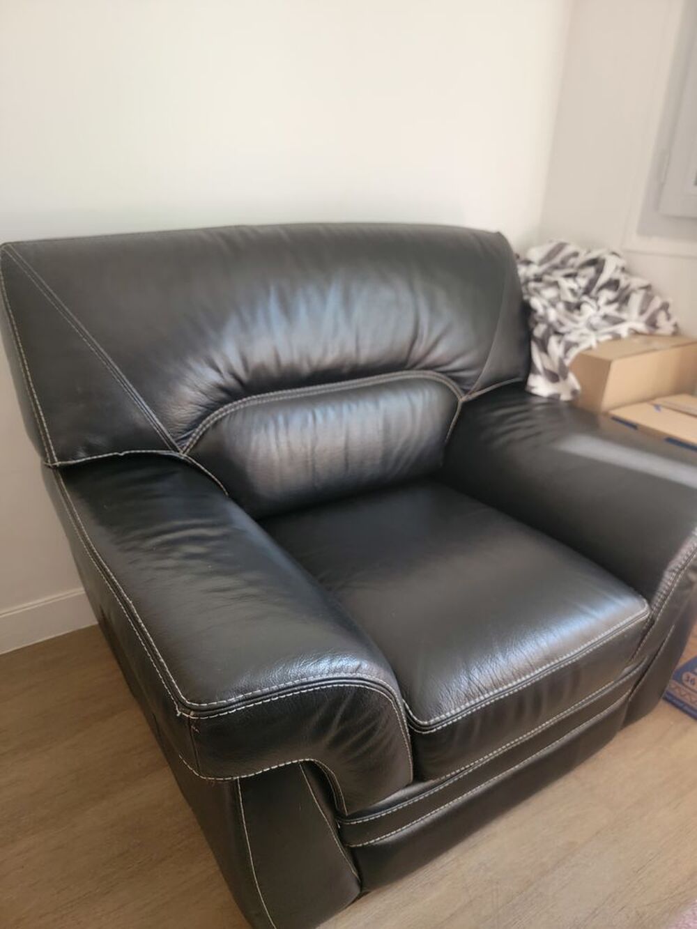 Salon cuir noir Meubles