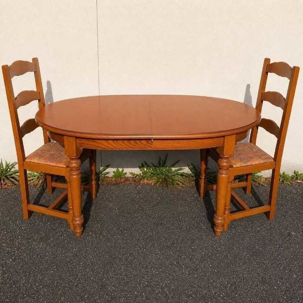 Table ovale bois massif extensible Meubles