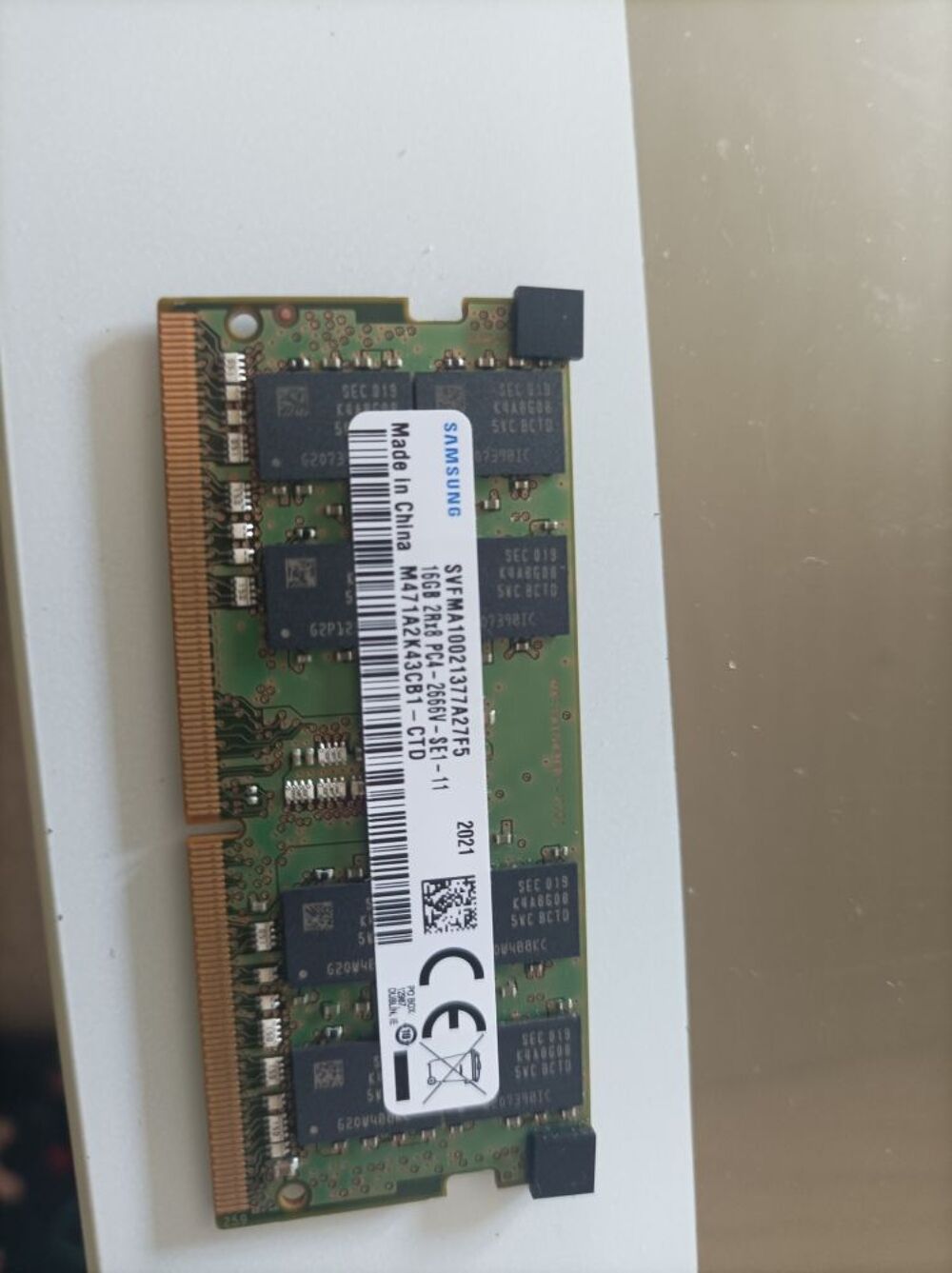 Barrette de Ram Samsung 16 GB Matériel informatique