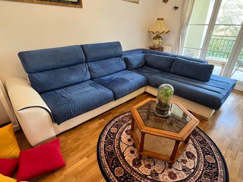 Canap� d?angle tissu bleu et clair 450 Le Plessis-Robinson (92)