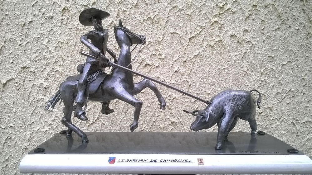  sculptures en acier et laiton Décoration