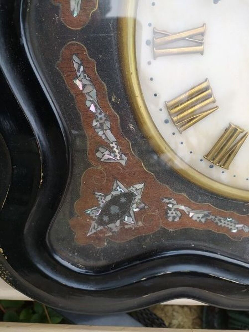 Ancienne Pendule Napol&eacute;on III Marqueterie de Nacre Loches
