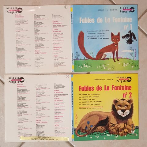 Les fables de La Fontaine N�1 & 2 disques illustr�s 45T 18 Antony (92)