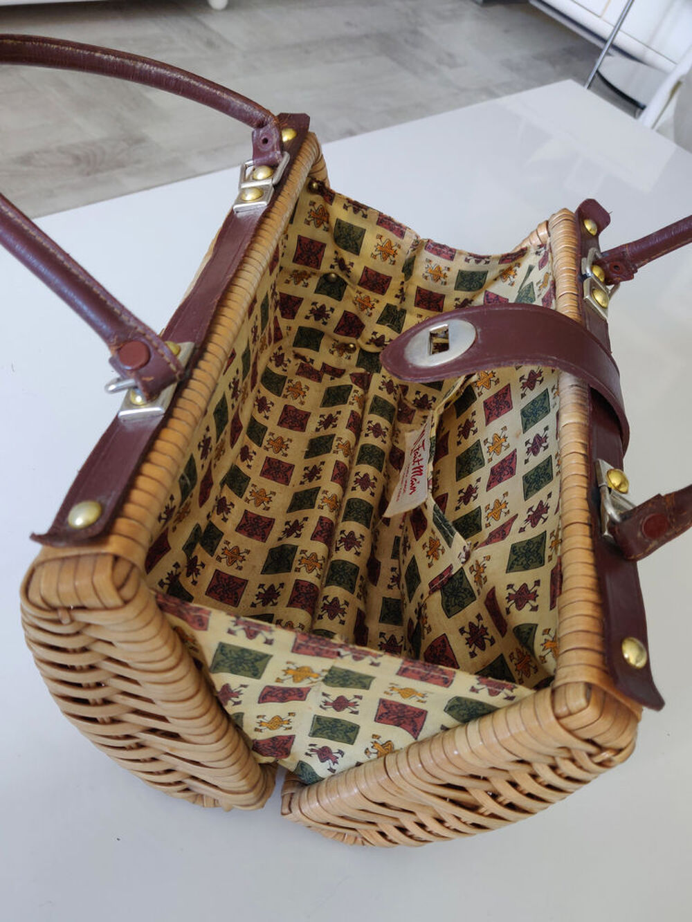Sac osier vintage Maroquinerie