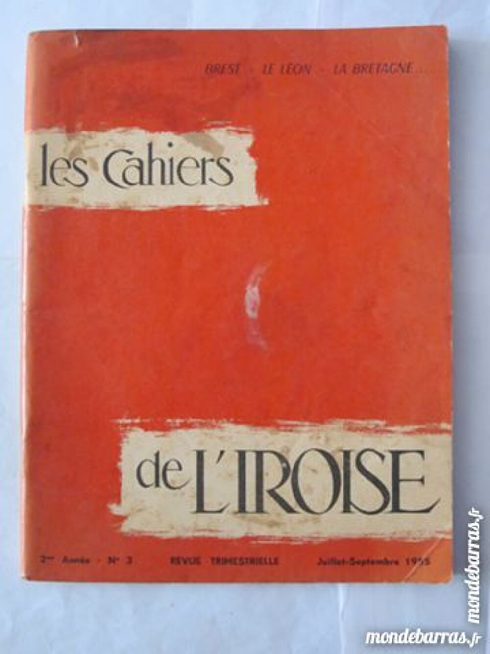 CAHIERS DE L' IROISE N&deg; 3 DE 1955 Livres et BD