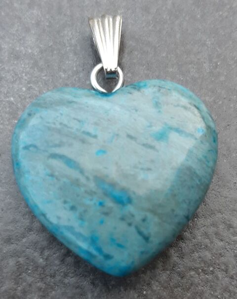 pendentif coeur pierre Chrysocolle 4 La Seyne-sur-Mer (83)