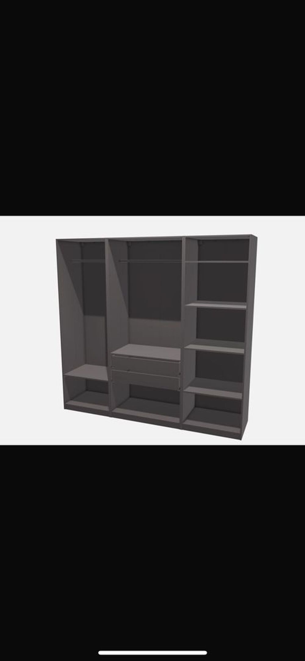 Lit double + dressing IKEA PAX complet (penderies/tiroirs/&eacute;tag&egrave;res) Meubles