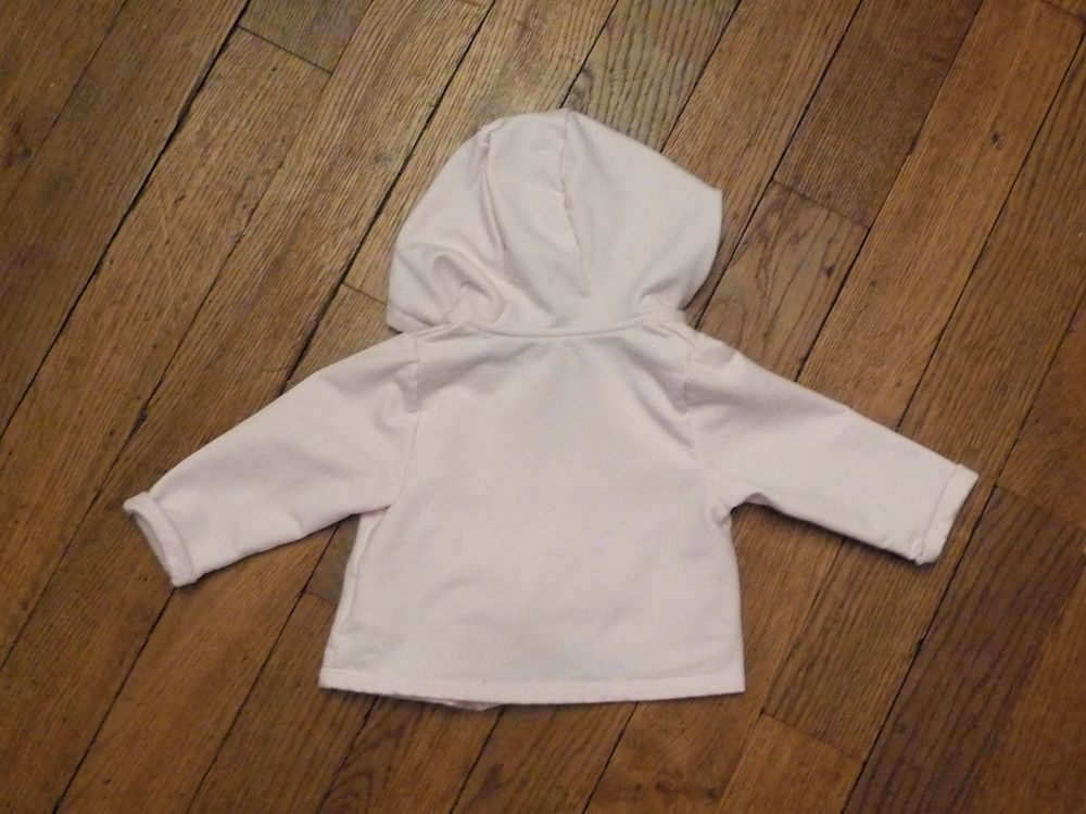 Veste/ Gilet Rose &agrave; Capuche Gris &agrave; Pois Rose- Obaibi Vêtements enfants