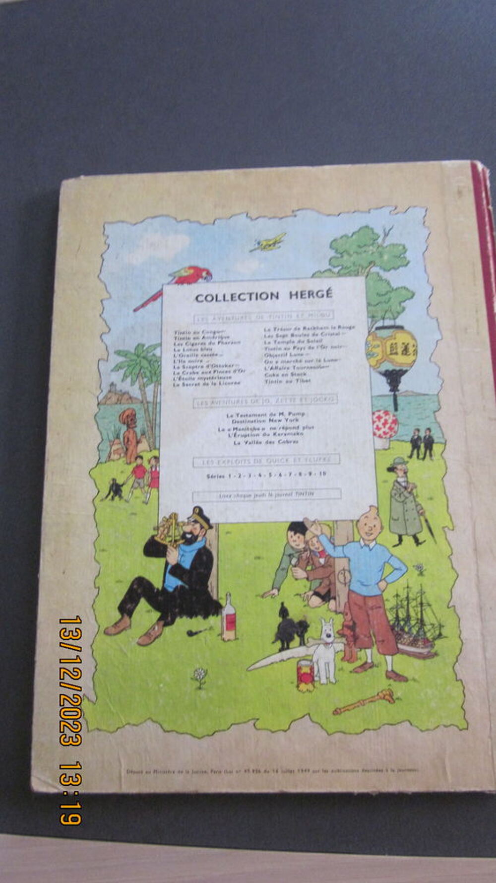 B D TINTIN EN AMERIQUE DE 1962 ANCIEN D ROUGE Livres et BD
