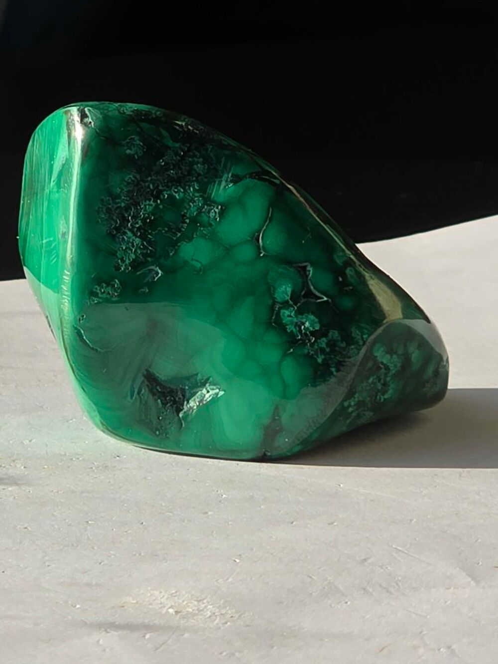 Pierre de Malachite Naturelle-Bloc de Malachite Intense de Collection 