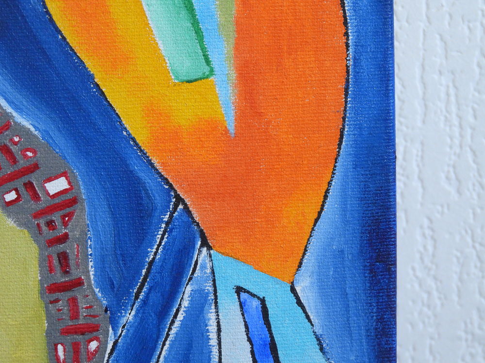 Tableau acrylique sur toile - L'oiseau m&eacute;canique Décoration