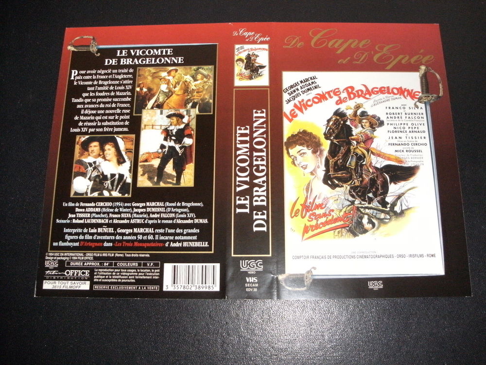 Film : " Le vicomte de Bragelonne " DVD et blu-ray