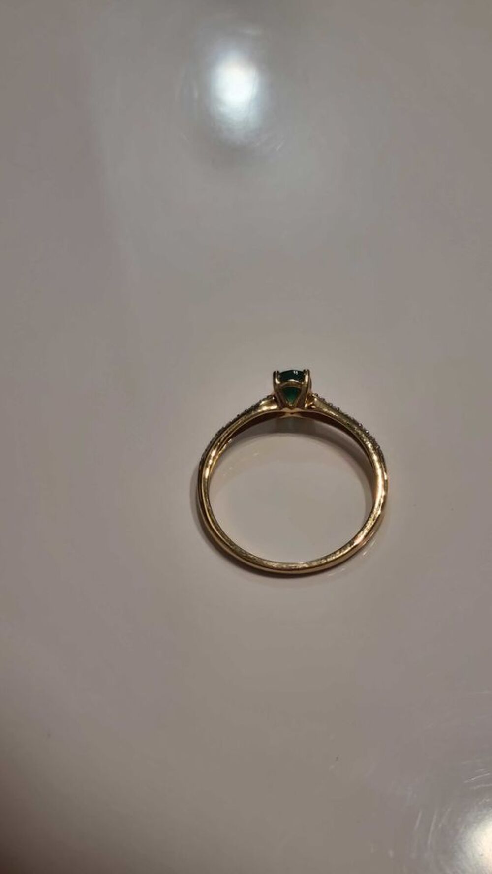 Bague or jaune &eacute;meraude Bijoux et montres