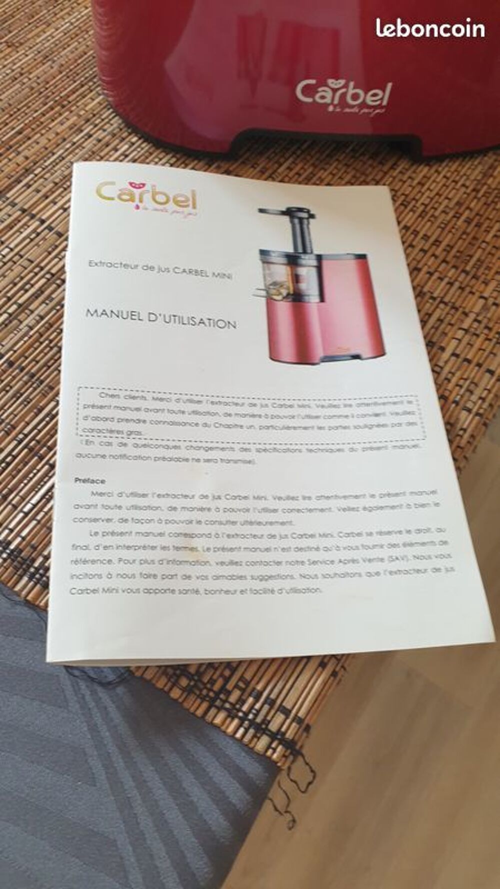 Extracteur de jus CARBEL Electromnager